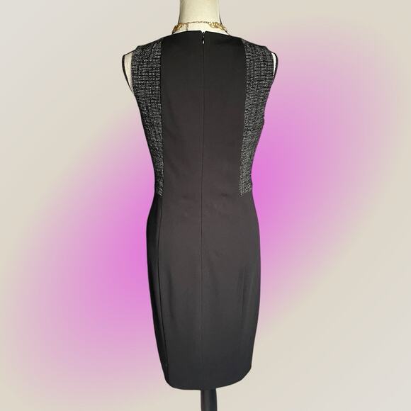 Akris Punto Women's Black Wool Blend & Tweed Sleeveless Midi Shift Dress Sz 8 M - Picture 5 of 15